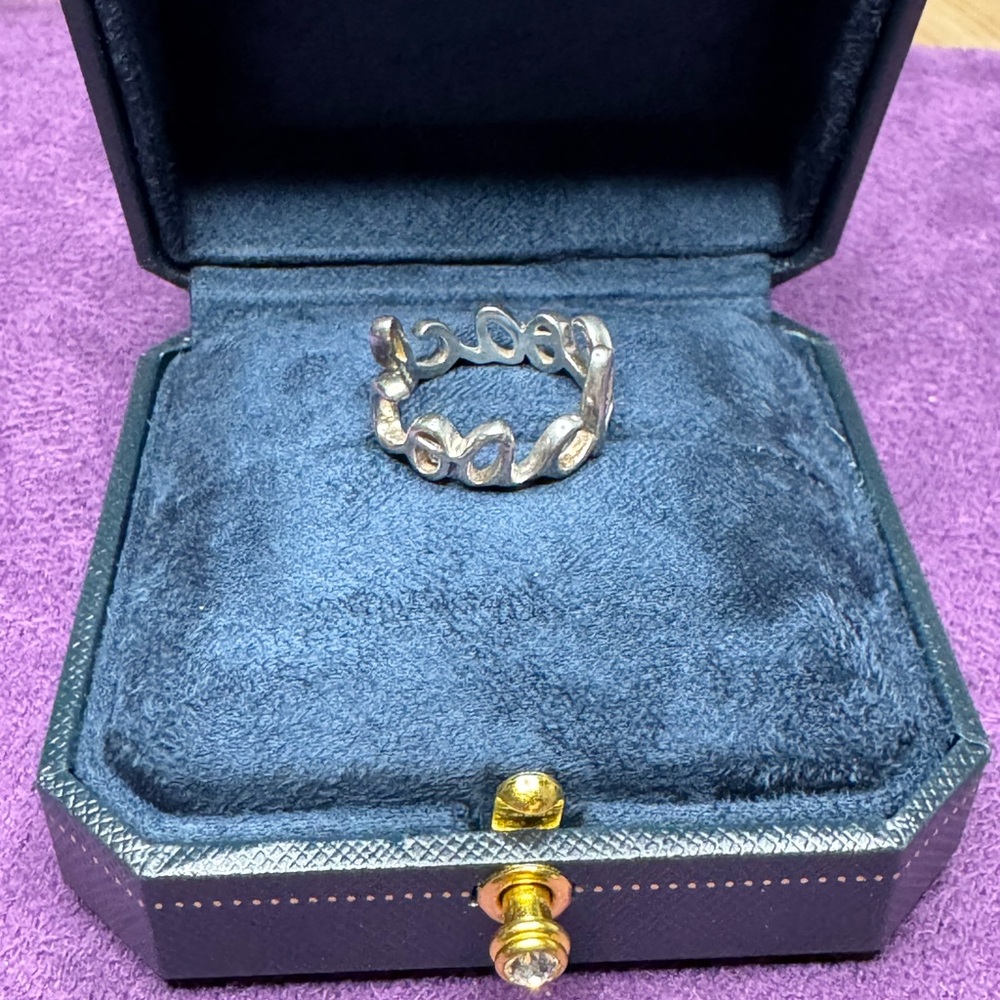 Silver Coach Script Ring - Vintage - image 1